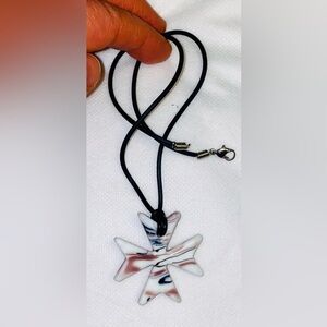 Cute necklace with a ceramic star decor